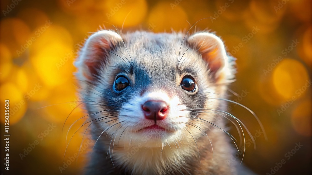 Close-Up Portrait of a Cute Little Ferret Face with Soft Features and Expressive Eyes Capturing the Essence of Playfulness in a Natural Setting, Ideal for Animal Lovers and Wildlife Enthusiasts Close-Up Portrait of a Cute Little Ferret Face with Soft Features and Expressive Eyes Capturing the Essence of Playfulness in a Natural Setting, Ideal for Animal Lovers and Wildlife Enthusiasts