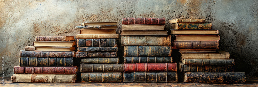 A creative representation of a ladder with its rungs replaced by books, symbolizing knowledge and growth, placed on a neutral-toned background, A creative representation of a ladder with its rungs replaced by books, symbolizing knowledge and growth, placed on a neutral-toned background,