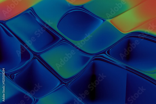 a blue and orange abstract background with a pattern