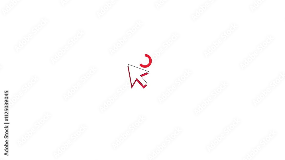 Pointer arrow cursor clicking. Mouse click symbol with circle on Transparent Background. Internet and Technology. Pointer arrow cursor clicking. Mouse click symbol with circle on Transparent Background. Internet and Technology.