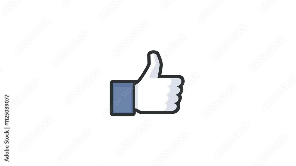 Thumbs Up Animation Isolated On Transparent Background. Facebook like icon animation isolated. Thumbs Up Animation Isolated On Transparent Background. Facebook like icon animation isolated.