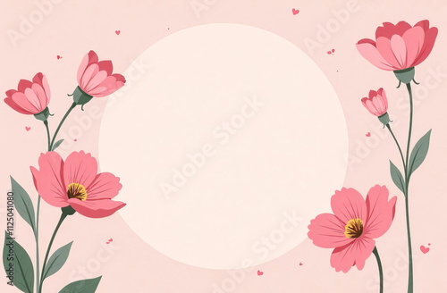Pink Peonies Flowers on Light background with Copy Space.