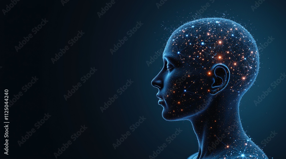 digital art, human silhouette, neural network, glowing lines, abstract background, creativity, technology, innovation, artistic portrait, scientific imagery digital art, human silhouette, neural network, glowing lines, abstract background, creativity, technology, innovation, artistic portrait, scientific imagery