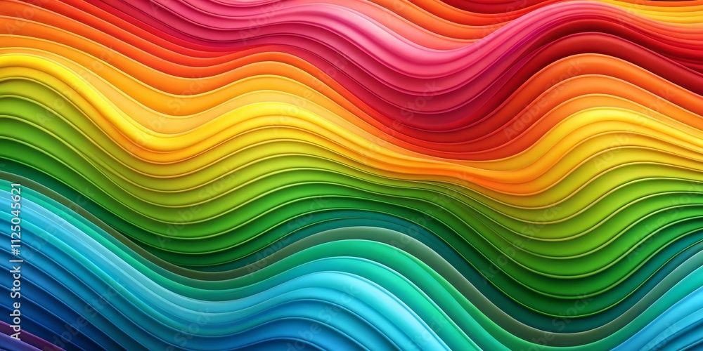Rainbow Wave Abstract Colorful Curving Lines Composition Rainbow Wave Abstract Colorful Curving Lines Composition