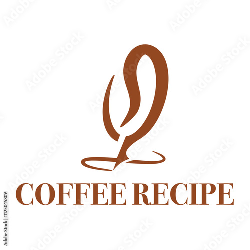 coffee recipe flat minimalist logo design