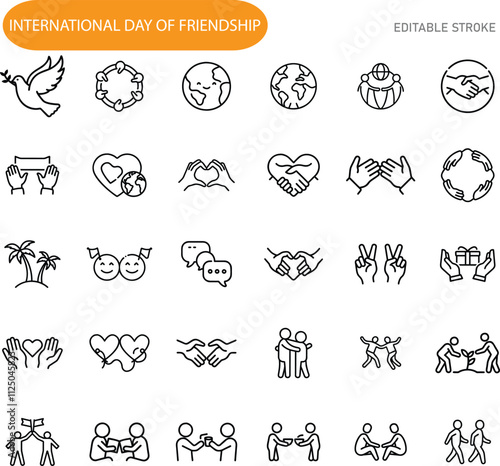 International Day of Friendship Unity, Peace, Love, Global Icons