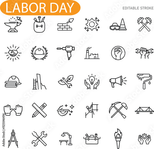 Labor Day Icons of Industry, Craftsmanship, and Innovation photo