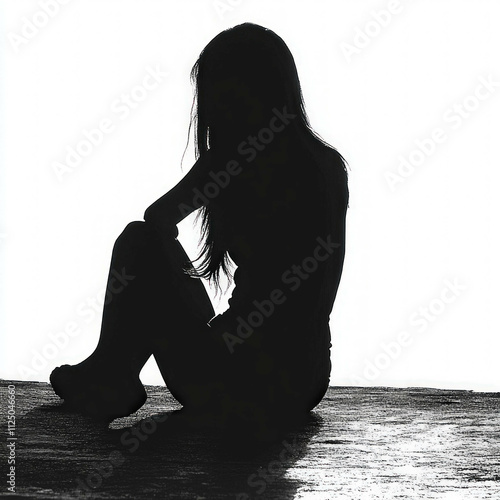 Depressed Girl Isolated