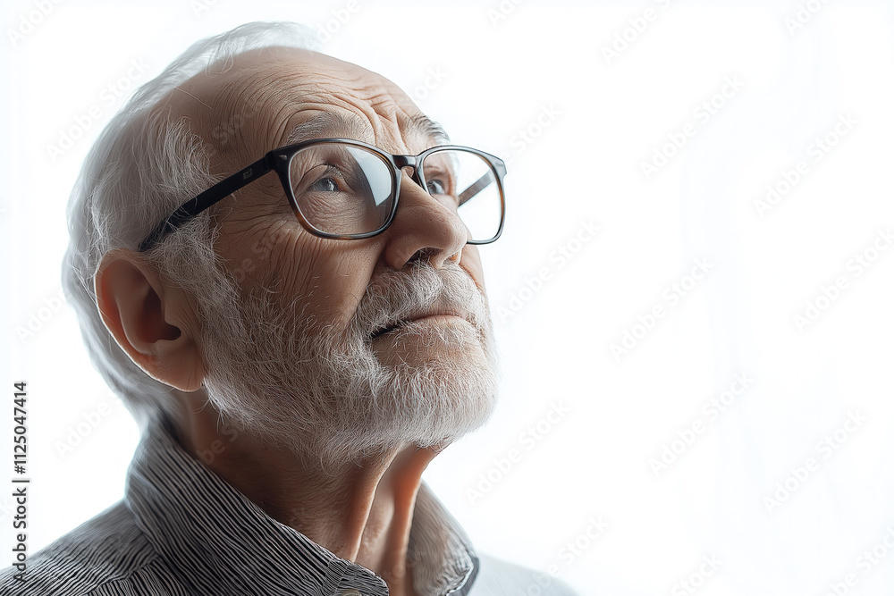 Elderly Man On White Background Elderly Man On White Background