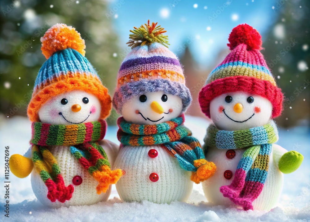 Cozy winter forest and friendly snowmen: create a holiday mood with yarn