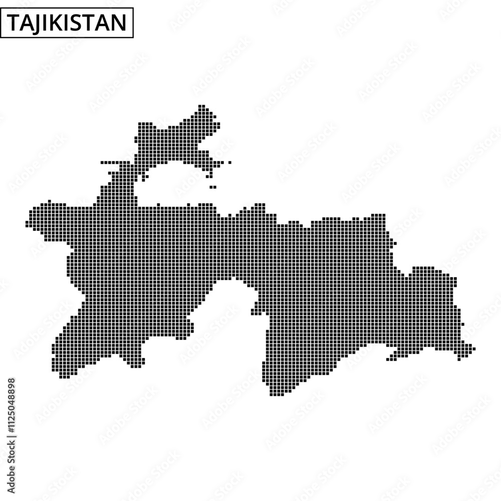 Map of Tajikistan illustrating geographical features with dotted patterns Map of Tajikistan illustrating geographical features with dotted patterns