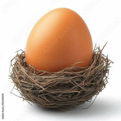 Nest With Egg Isolated