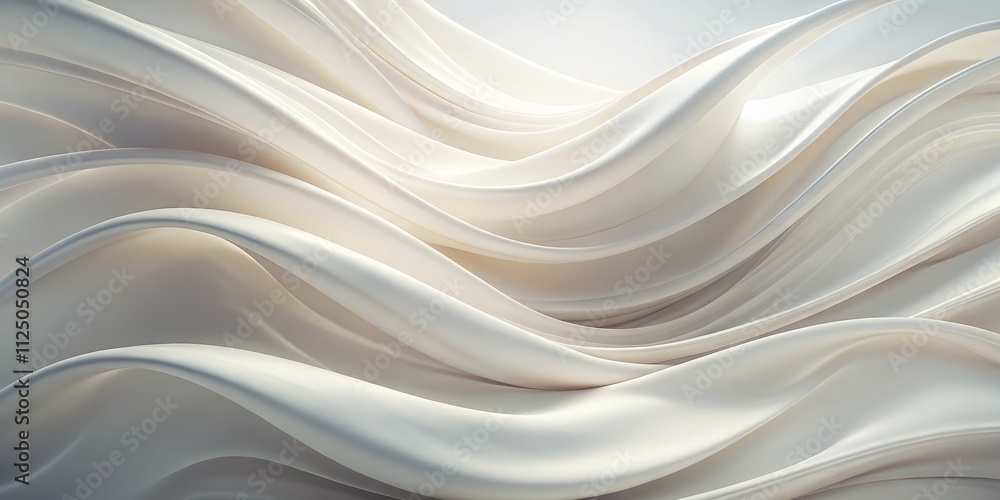 Obraz premium Creamy Wave Abstract 3D Rendered Fluid Silk Texture