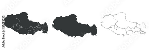 Tibet province Map illustration, Map of Tibetan 