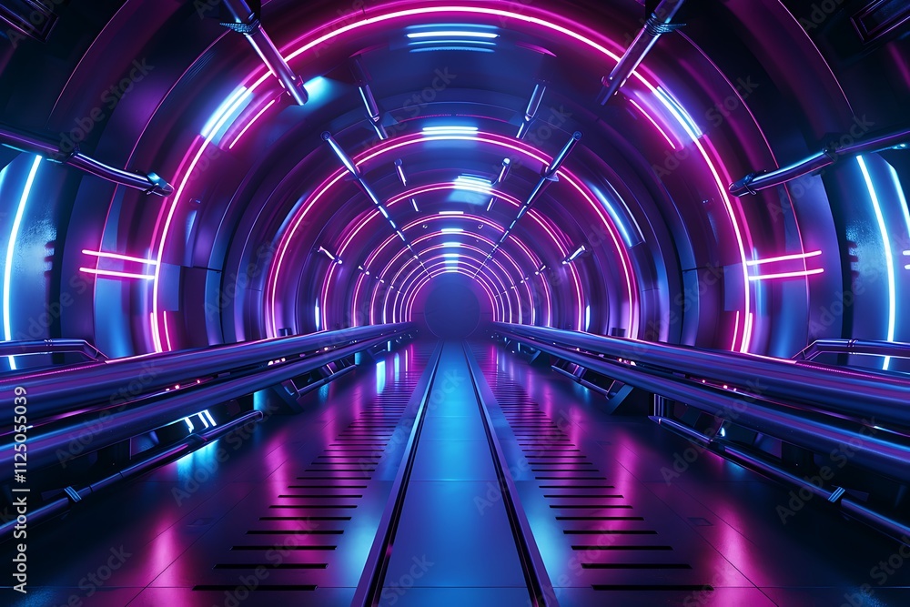 3d render, abstract background with neon glowing lines in blue and purple colors on black backdrop 3d render, abstract background with neon glowing lines in blue and purple colors on black backdrop