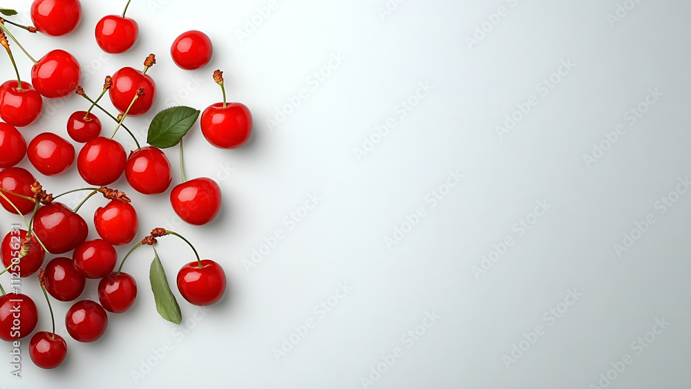 Fresh red cherries minimalist background high solution image food photography healthy lifestyle Fresh red cherries minimalist background high solution image food photography healthy lifestyle