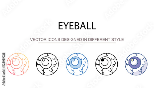 Eyeball icon design with white background stock illustration