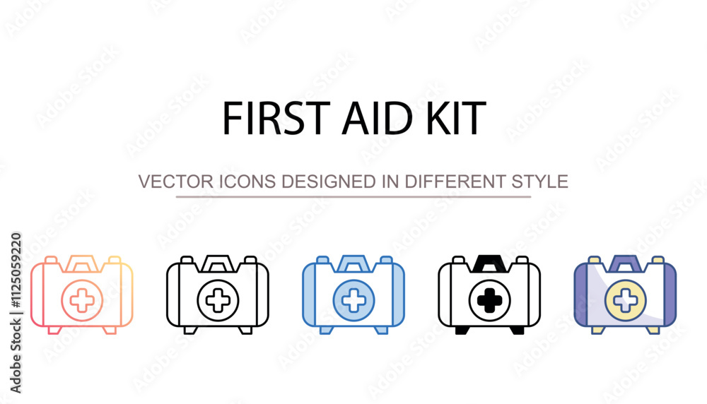 First Aid Kit icon design with white background stock illustration First Aid Kit icon design with white background stock illustration