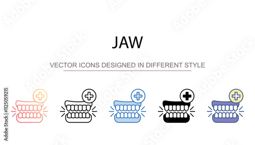 Jaw icon design with white background stock illustration