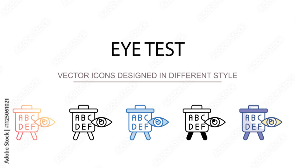Eye Test icon design with white background stock illustration Eye Test icon design with white background stock illustration