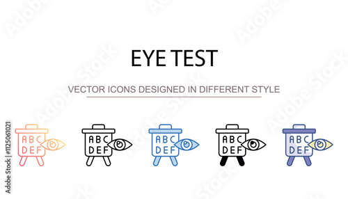 Eye Test icon design with white background stock illustration