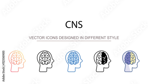 CNS icon design with white background stock illustration