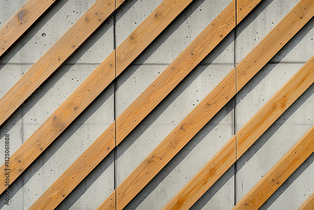 close up of concrete wall featuring diagonal wooden beams, showcasing modern architectural design. contrast between textures creates striking visual appeal close up of concrete wall featuring diagonal wooden beams, showcasing modern architectural design. contrast between textures creates striking visual appeal