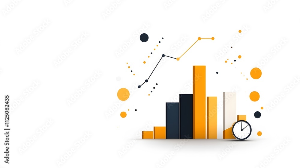 Flat vector minimalist finance logo with a bar chart inside a circle Flat vector minimalist finance logo with a bar chart inside a circle