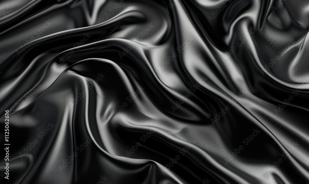 Obraz premium 黑色深邃优雅光滑丝绒绸缎纹路