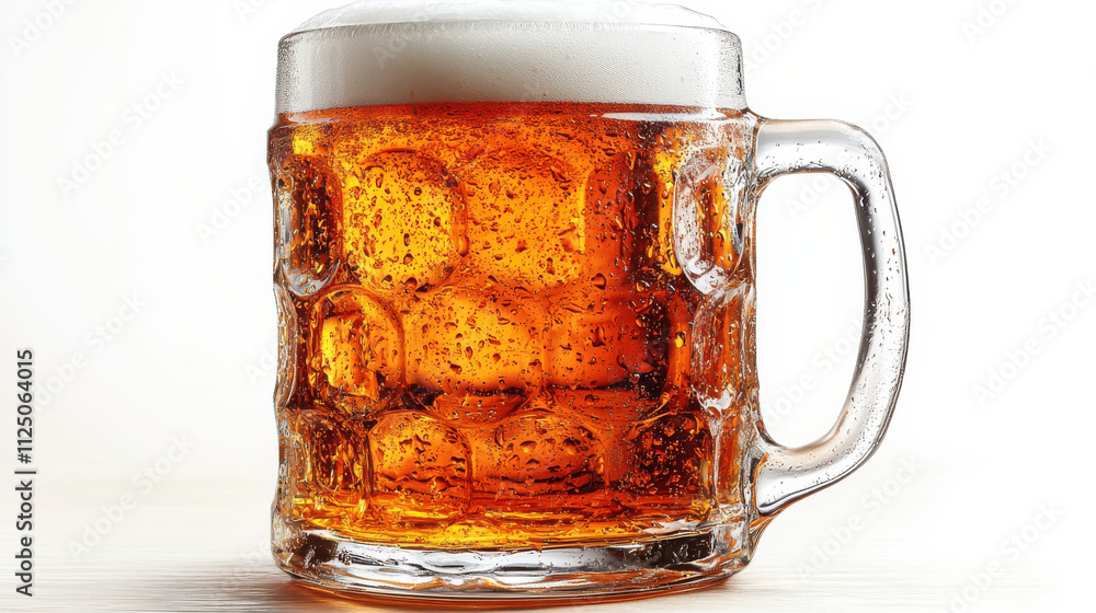 frosty glass of amber beer with bubbles and foam, perfect for celebrations. Enjoy refreshing taste and vibrant color that enhances any gathering frosty glass of amber beer with bubbles and foam, perfect for celebrations. Enjoy refreshing taste and vibrant color that enhances any gathering