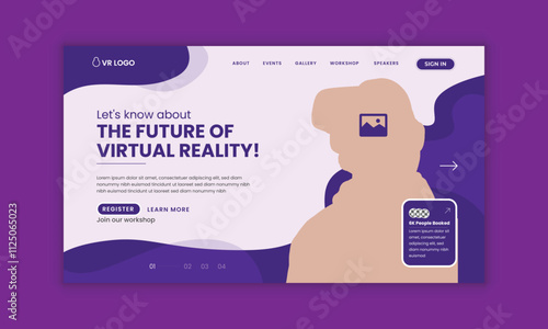 Metaverse virtual reality technology  workshop website landing page interface design template