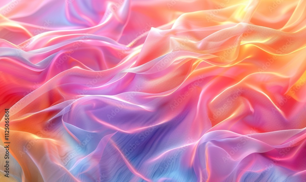 Obraz premium 梦幻色彩轻柔丝绸优雅丝绒绸缎纹路