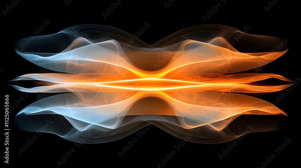 Fototapeta premium A conceptual design of glowing layers merging seamlessly into one another.