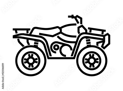 Quad bike icon in bold line. four-wheeled motorcycle