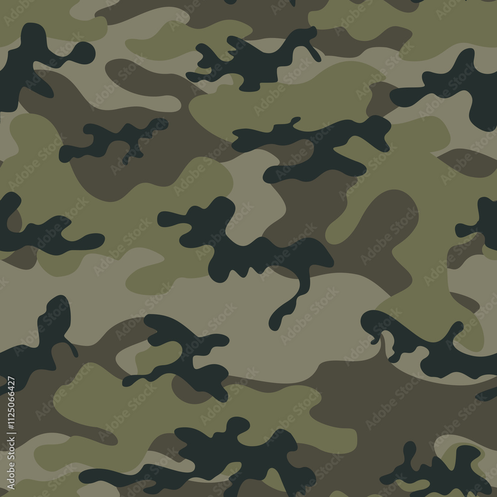Fototapeta premium forest camouflage khaki texture, forest design, hunting vector pattern, army background