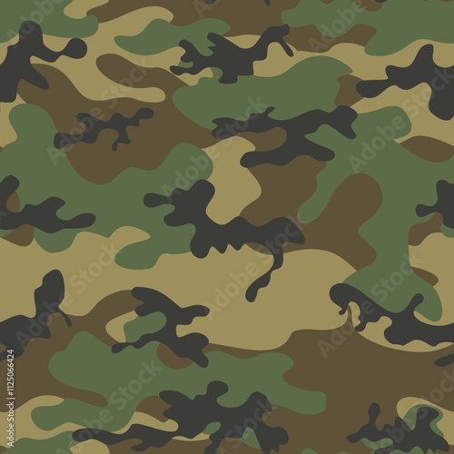 
modern military camouflage background, army uniform texture, seamless vector design