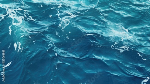 Peaceful Reflection: Clear Blue Water and Wind Waves on a Scenic Coastal Beach