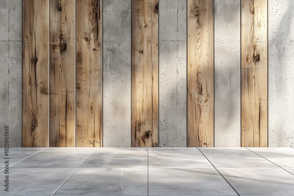 modern backdrop featuring blend of natural wood and concrete textures, creating stylish and contemporary atmosphere. Ideal for various design projects modern backdrop featuring blend of natural wood and concrete textures, creating stylish and contemporary atmosphere. Ideal for various design projects