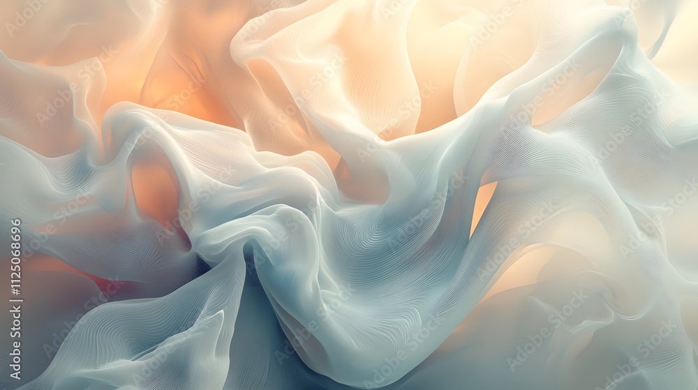 Obraz premium A clean digital design with flowing, interconnected pathways in soft hues.