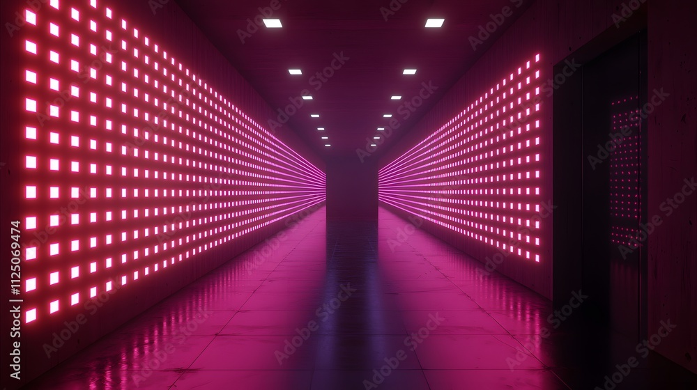 Obraz premium A clean, symmetrical grid of glowing dots and lines, representing seamless connectivity.