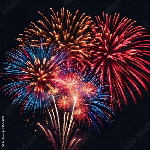 Wallpaper Mural Vibrant Colorful Fireworks Explosion in the Night Sky Torontodigital.ca