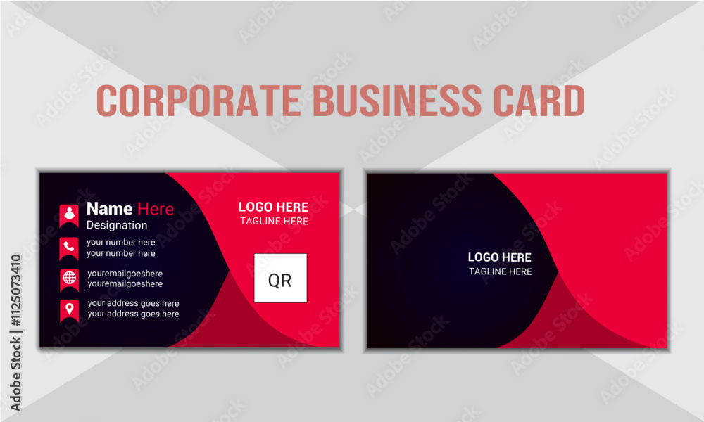 Fototapeta premium Creative modern and clean corporate business card design template with color variations