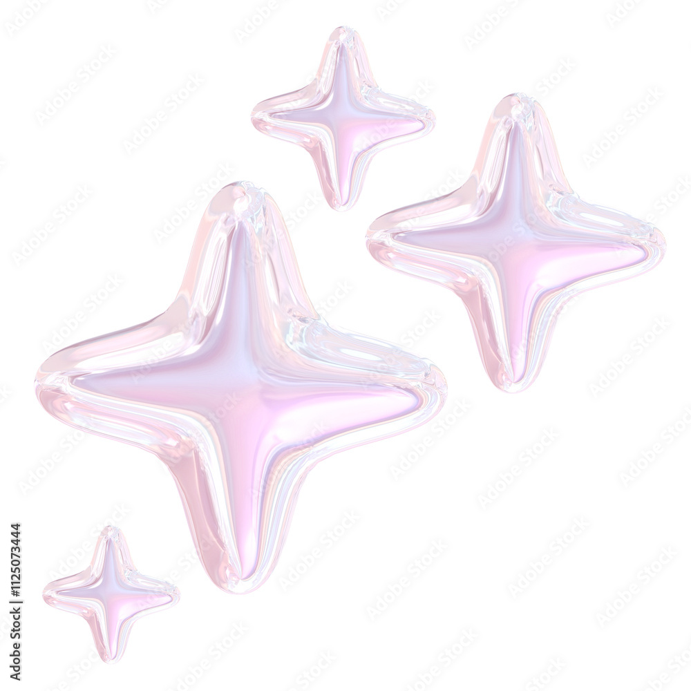 3D Iridescent Glossy Crystal Stickers 3D Iridescent Glossy Crystal Stickers