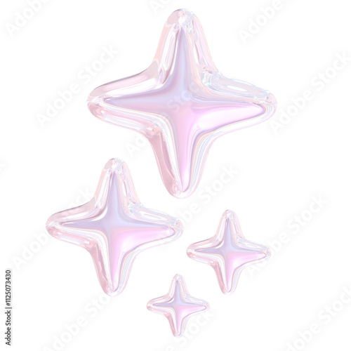 3D Iridescent Glossy Crystal Stickers 