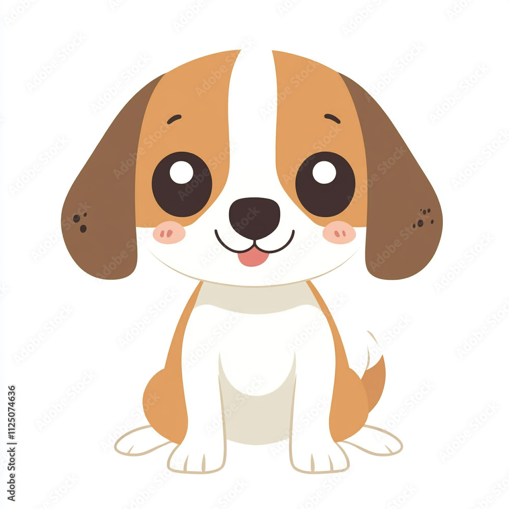 Obraz premium A cute cartoon dog with a big smile on its face.