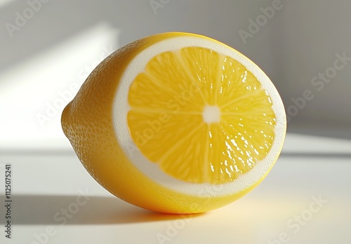  3D render of a lemon on a white background photo