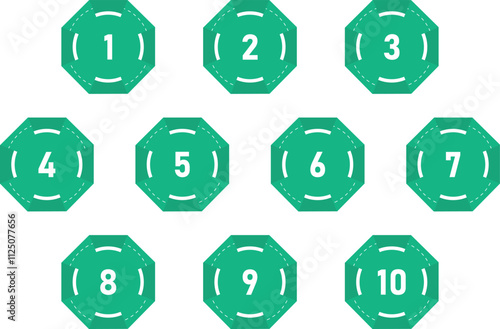 Umbrella pattern green bullet number