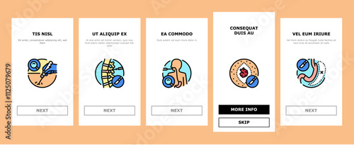 surgery doctor surgeon hospital onboarding mobile vector health surgical, room technology, plastic medical, patient emergency, medicine surgery doctor surgeon hospital illustrations