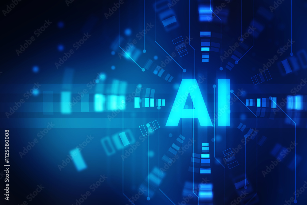 2d illustration Artificial Intelligence (AI) concept 2d illustration Artificial Intelligence (AI) concept