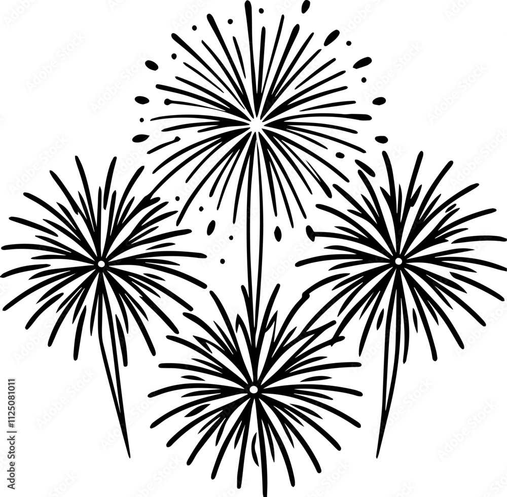 fireworks outline vector illustration fireworks outline vector illustration